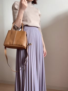 「アコーディオンプリーツ」｜「アイテム（スカート）」を使った、sakuratears1125さん（レディース・156cm）の春コーディネート