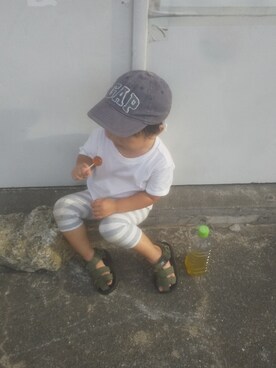 「babyGAP（babyGAP）のアイテム（帽子）」を使った、tsfashionさん（キッズ・90cm）の夏コーディネート