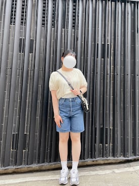 「みんなの白Tフェス」｜「アイテム（カーゴパンツ）」を使った、howareyou さん（レディース・160cm）の夏コーディネート