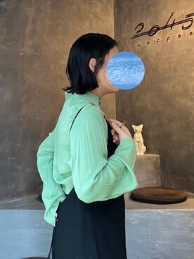 「Bershka（ベルシュカ）のアイテム（シャツ/ブラウス）」を使った、fei29184さん（レディース・150cm）の春コーディネート
