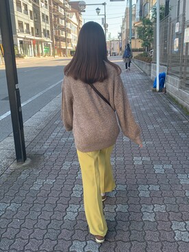 「LOWRYS FARM（ローリーズファーム）のカラーフレアパンツ  892044（その他パンツ）」を使った、くもさん（レディース・157cm）の秋コーディネート