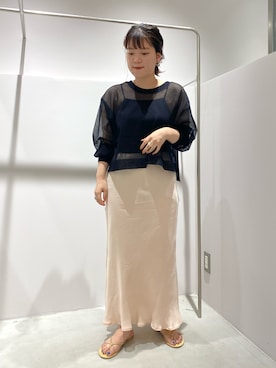 「SHENERY（シーナリー）のアイテム（Knitwear、ブラック系）」を使った、KITAHARAさん（レディース・152cm）の夏コーディネート