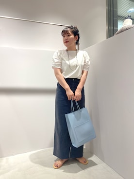 「SHENERY（シーナリー）のアイテム（Tops、ホワイト系）」を使った、KITAHARAさん（レディース・152cm）の夏コーディネート