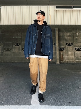 「秋のコーデ」｜「UNIQLO（ユニクロ）のアイテム（パーカー）」を使った、massuさん（メンズ・174cm）の秋コーディネート