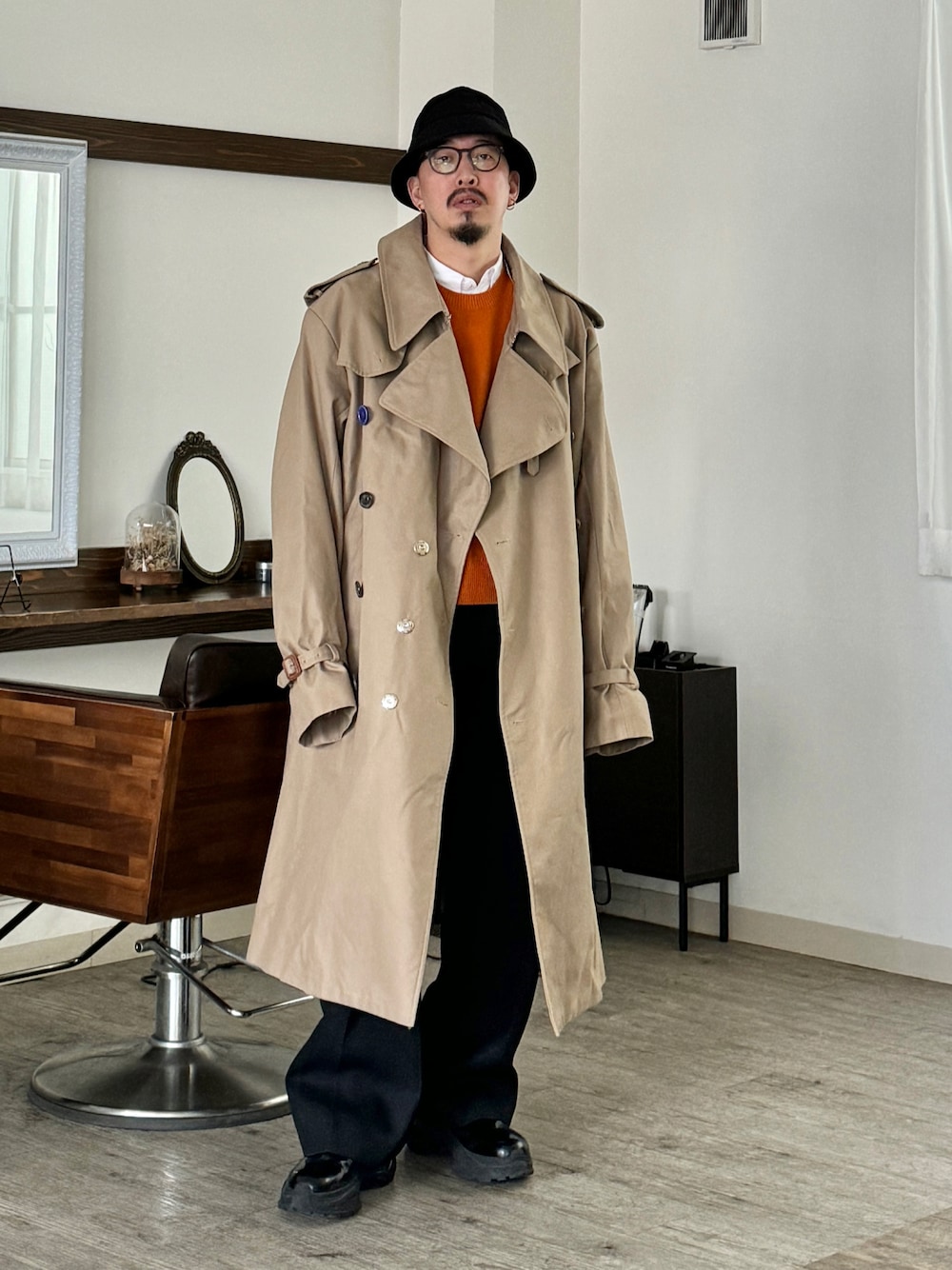 【美品✨】メゾンマルジェラ トレンチコート 春服 チェック柄 ベージュ Maison Margiela 【並行輸入品】 メゾン マルジェラ/MAISON