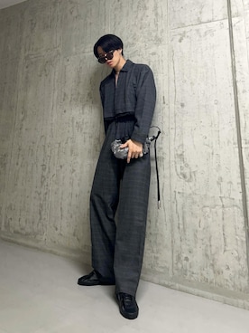 「アイテム（ブルゾン）」を使った、山口真之介さん（メンズ・185cm）の秋コーディネート
