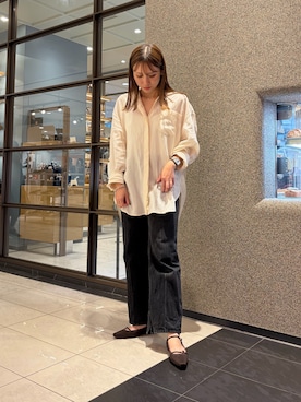 todayful ストライプパフブラウス 長袖シャツ パイピング 2way TODAYFUL（トゥデイフル）の「ストライプパフブラウス（シャツ