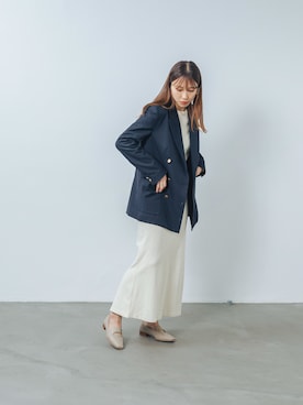 「アイテム（レインシューズ）」を使った、渡部さん（レディース・163cm）の秋コーディネート