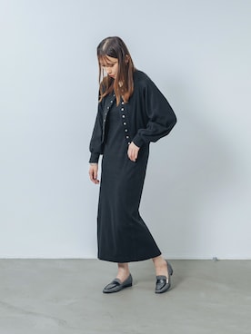 「アイテム（ローファー、グレー系）」を使った、渡部さん（レディース・163cm）の夏コーディネート