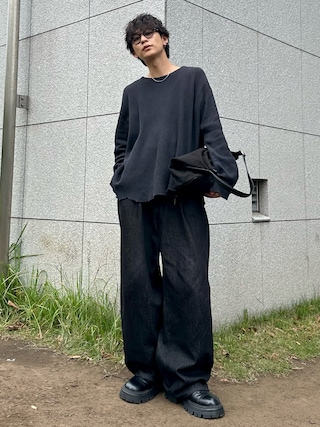 「concause(コンコース)の【concause/コンコース】waffle shirt(Tシャツ/カットソー)」を使った、ゆうさん(メンズ・178cm)の秋コーディネート