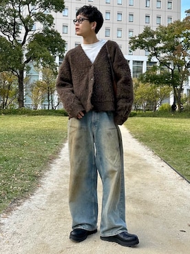 「アイテム（ニット/セーター）」を使った、ゆうさん（メンズ・178cm）の秋コーディネート