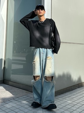 「アイテム（デニムパンツ）」を使った、ゆうさん（メンズ・178cm）の秋コーディネート