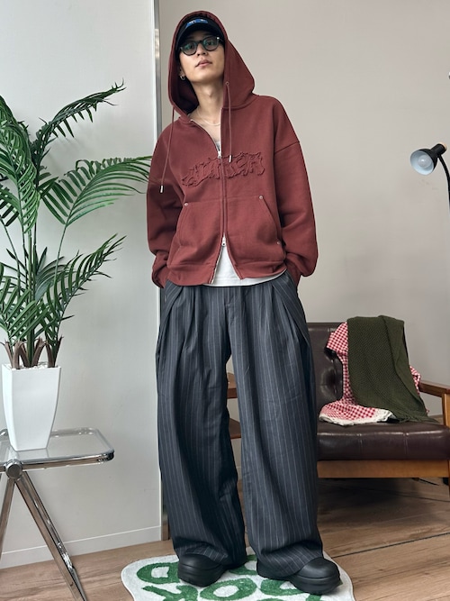 新品未使用　2000個限定　サンダーバード パーカー &スコット・ポーセリン heavy weight logo semi short vintage double zip parker