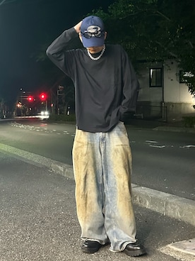 「アイテム（キャップ）」を使った、ゆうさん（メンズ・178cm）の夏コーディネート