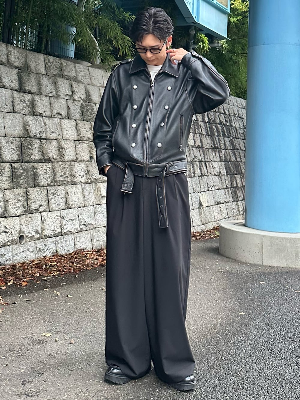 GRANCY】ナポレオンレザーブルゾン Lサイズ GRANCY】Napoleon Leather