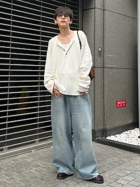 「Parts Lab.（パーツラボ）の【Parts Lab.】T/C Strech Rib Tank Top / T/Cストレッチリブタンクトップ（タンクトップ、ホワイト系）」を使った、ゆうさん（メンズ・178cm）の春コーディネート
