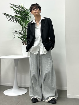 「CLEL（クレイル）の【CLEL】Prime TR Single Tailored Jacket / プライムTR シングルテーラードジャケット（テーラードジャケット、ブラック系）」を使った、ゆうさん（メンズ・178cm）の春コーディネート