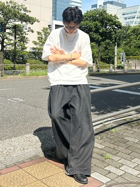 「アイテム（ローファー）」を使った、ゆうさん（メンズ・178cm）の夏コーディネート