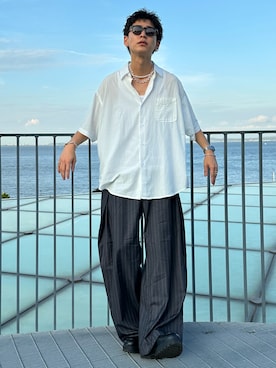 「白シャツ」｜ゆうさん（メンズ・178cm）の夏コーディネート