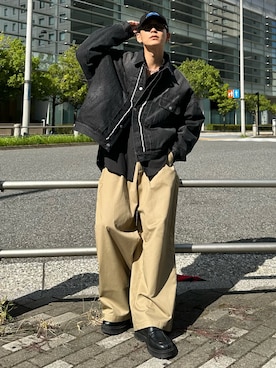 「アイテム（デニムジャケット）」を使った、ゆうさん（メンズ・178cm）の秋コーディネート