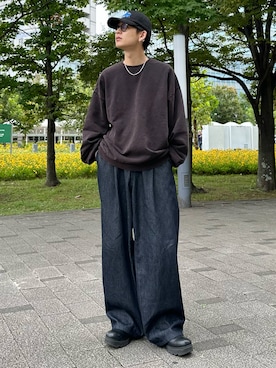 「アイテム（スウェット）」を使った、ゆうさん（メンズ・178cm）の秋コーディネート