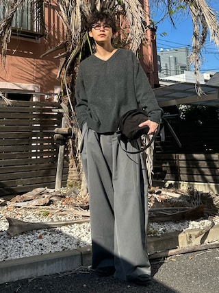 「Parts Lab.(パーツラボ)の【Parts Lab.】Basic Knit PO / ベーシックニットプルオーバー(ニット/セーター)」を使った、ゆうさん(メンズ・178cm)の秋コーディネート