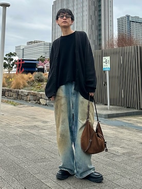 「WYM LIDNM（ウィム バイ リドム）のSilver 925 CROSS-LINK CHAIN NECKLACE（ネックレス、シルバー系）」を使った、ゆうさん（メンズ・178cm）の春コーディネート