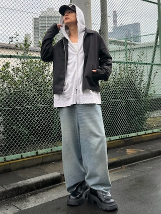 「Parts Lab.(パーツラボ)の【Parts Lab.】Wool Mix Harrington Jacket / ウール混ベーシックスウィングトップ(ブルゾン)」を使った、ゆうさん(メンズ・178cm)の秋コーディネート