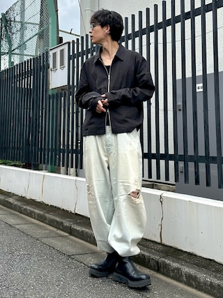「Parts Lab.(パーツラボ)の【Parts Lab.】Wool Mix Harrington Jacket / ウール混ベーシックスウィングトップ(ブルゾン)」を使った、ゆうさん(メンズ・178cm)の秋コーディネート