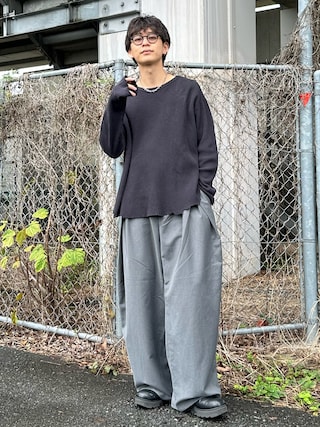 「concause(コンコース)の【concause/コンコース】waffle shirt(Tシャツ/カットソー)」を使った、ゆうさん(メンズ・178cm)の秋コーディネート