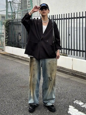 「アイテム（セットアップ）」を使った、ゆうさん（メンズ・178cm）の秋コーディネート
