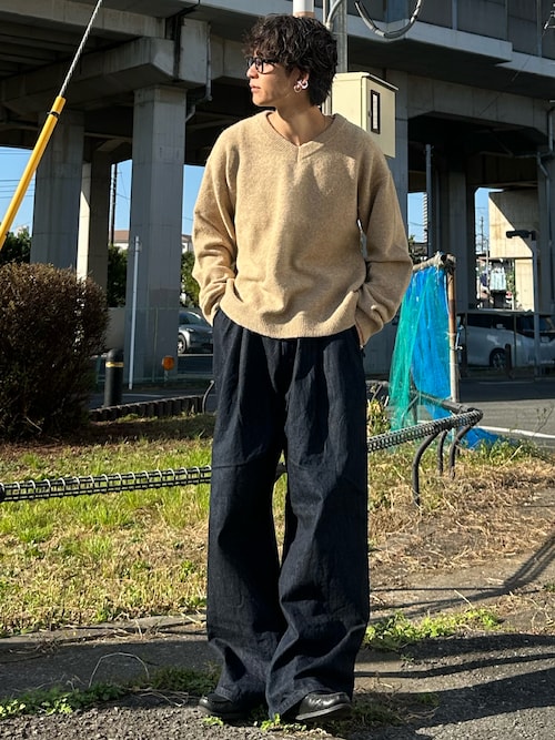「Parts Lab.(パーツラボ)の【Parts Lab.】Basic Knit PO / ベーシックニットプルオーバー(ニット/セーター)」を使った、ゆうさん(メンズ・178cm)の秋コーディネート