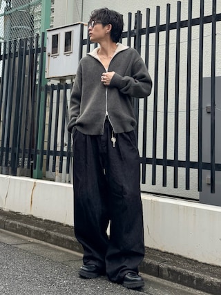 「Parts Lab.(パーツラボ)の【Parts Lab.】Double Face Drivers Knit / ダブルフェイス・ドライバーズニット(ニット/セーター)」を使った、ゆうさん(メンズ・178cm)の秋コーディネート