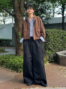 「ADRER（アドラー）のアイテム（ブルゾン）」を使った、ゆうさん（メンズ・178cm）の春コーディネート