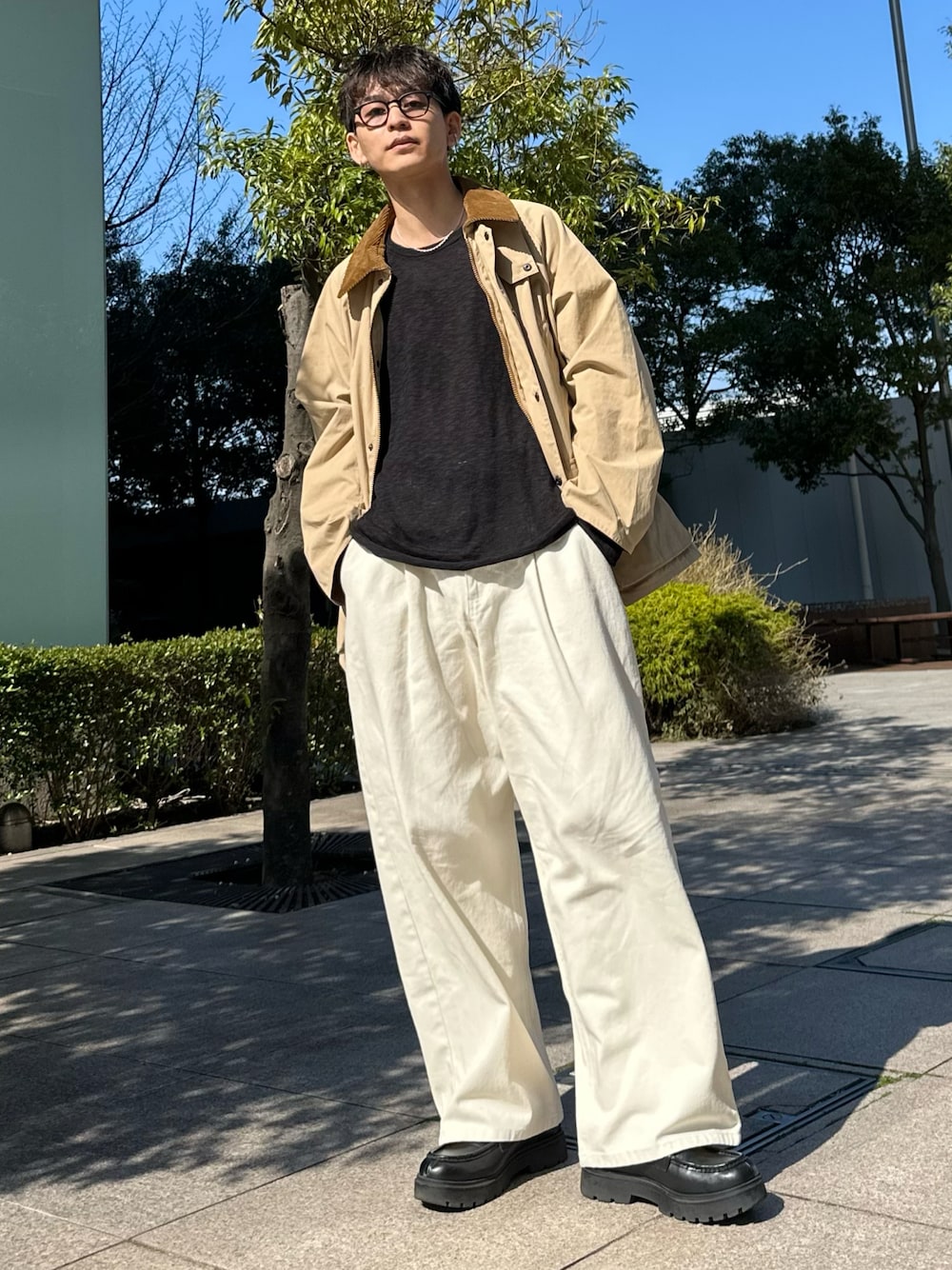 Barbourのブルゾン（ベージュ系）を使った人気ファッション
