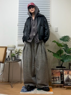 「アイテム（ブルゾン）」を使った、ゆうさん（メンズ・178cm）の冬コーディネート