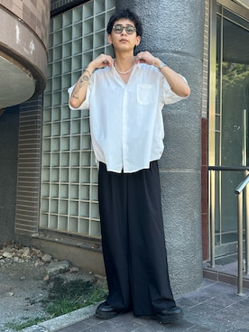 「白シャツ」｜ゆうさん（メンズ・178cm）の夏コーディネート