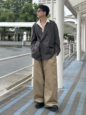 「アイテム（チノパンツ）」を使った、ゆうさん（メンズ・178cm）の秋コーディネート