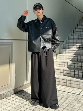 「アイテム（スラックス）」を使った、ゆうさん（メンズ・178cm）の夏コーディネート