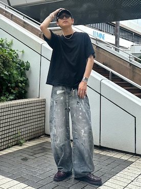 「HANES(ヘインズ)のアイテム」を使った、ゆうさん(メンズ・178cm)の夏コーディネート