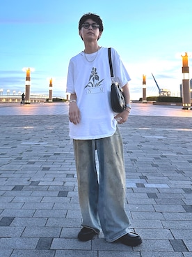 「アイテム（バッグ）」を使った、ゆうさん（メンズ・178cm）の夏コーディネート