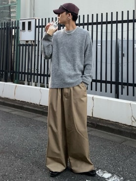 「アイテム（チノパンツ）」を使った、ゆうさん（メンズ・178cm）の秋コーディネート