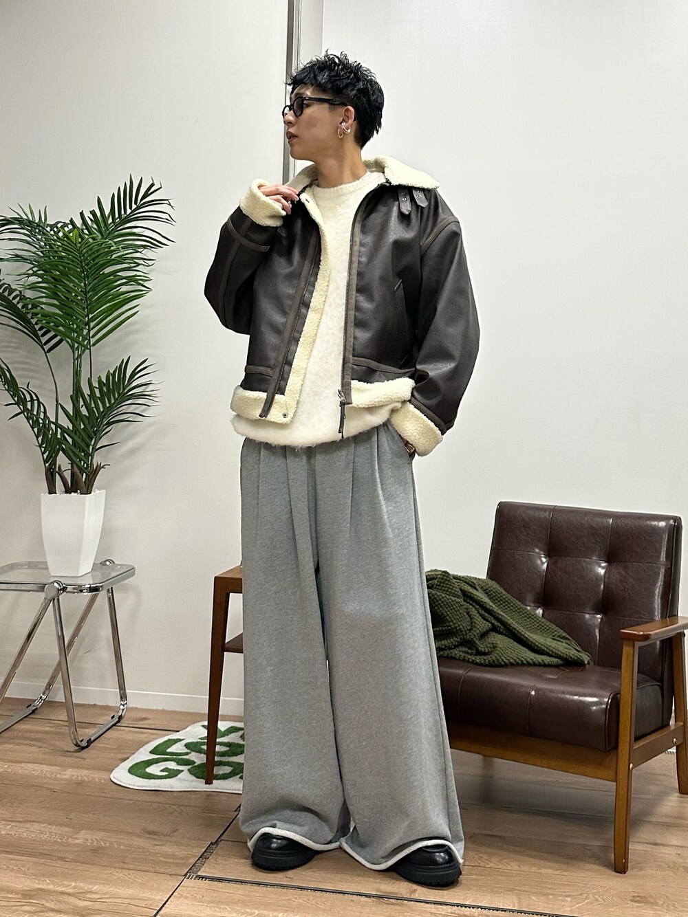 CLEL】4way Reversible Faux Shearling Jacket / 4way リバーシブル 