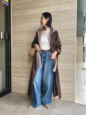 「秋のコーデ」｜「アイテム（その他アウター）」を使った、emi95152さん（レディース・159cm）の秋コーディネート