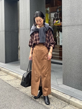 「RIVE DROITE（リヴドロワ）の【安定感◎】ラウンドトゥショートブーツ（ブーツ）」を使った、emi95152さん（レディース・159cm）の夏コーディネート