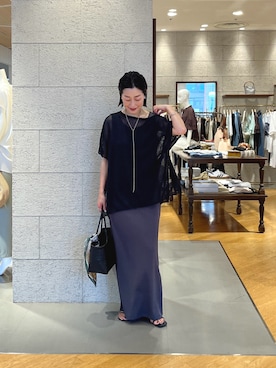「アイテム（ネックレス）」を使った、emi95152さん（レディース・159cm）の夏コーディネート