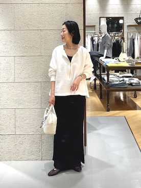 「アイテム（チョーカー）」を使った、emi95152さん（レディース・159cm）の春コーディネート