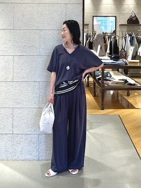 「スカーフアレンジ」｜emi95152さん（レディース・159cm）の春コーディネート