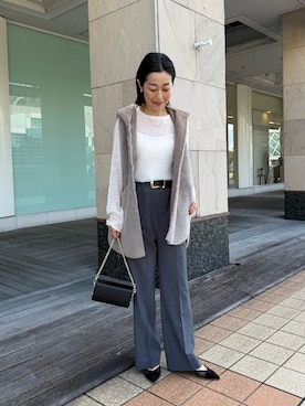 「秋のコーデ」｜「アイテム（その他アウター）」を使った、emi95152さん（レディース・159cm）の秋コーディネート