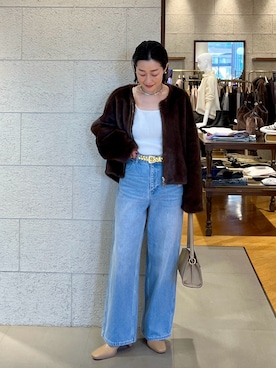 「アイテム（チョーカー）」を使った、emi95152さん（レディース・159cm）の秋コーディネート